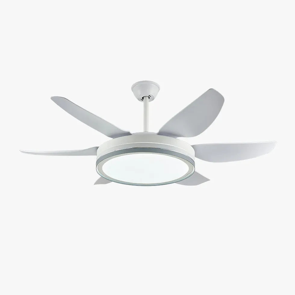 Black Ceiling Fan With Light For Study Room Haydn Metal Ip20 Dimmable