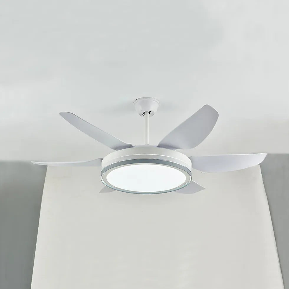 Black Ceiling Fan With Light For Study Room Haydn Metal Ip20 Dimmable