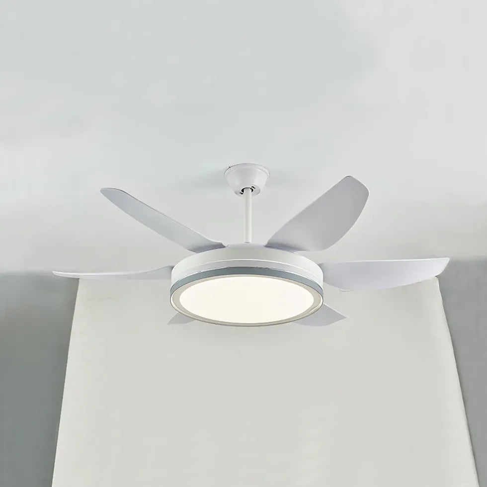 Black Ceiling Fan With Light For Study Room Haydn Metal Ip20 Dimmable