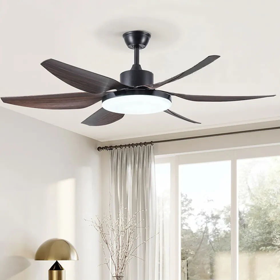 Black Ceiling Fan With Light For Study Room Haydn Metal Ip20 Dimmable