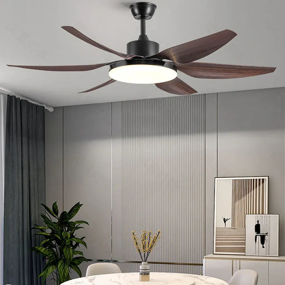 Black Ceiling Fan With Light For Study Room Haydn Metal Ip20 Dimmable