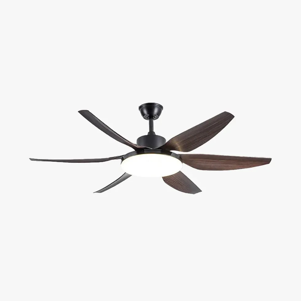 Black Ceiling Fan With Light For Study Room Haydn Metal Ip20 Dimmable