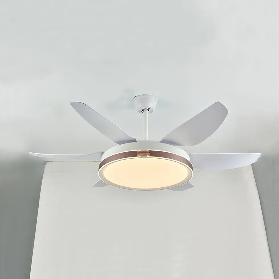 Ceiling Fan With Light For Study Room Haydn Metal Dimmable Ip20 Led