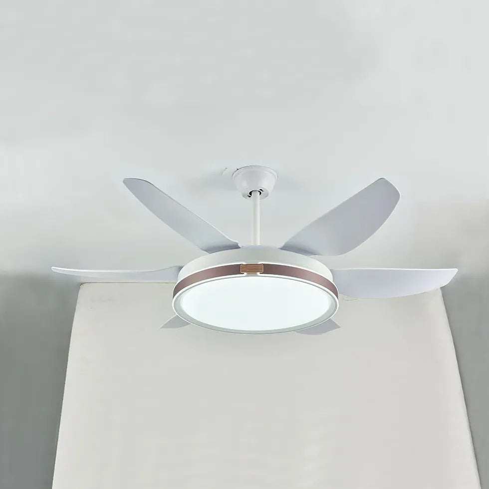 Ceiling Fan With Light For Study Room Haydn Metal Dimmable Ip20 Led