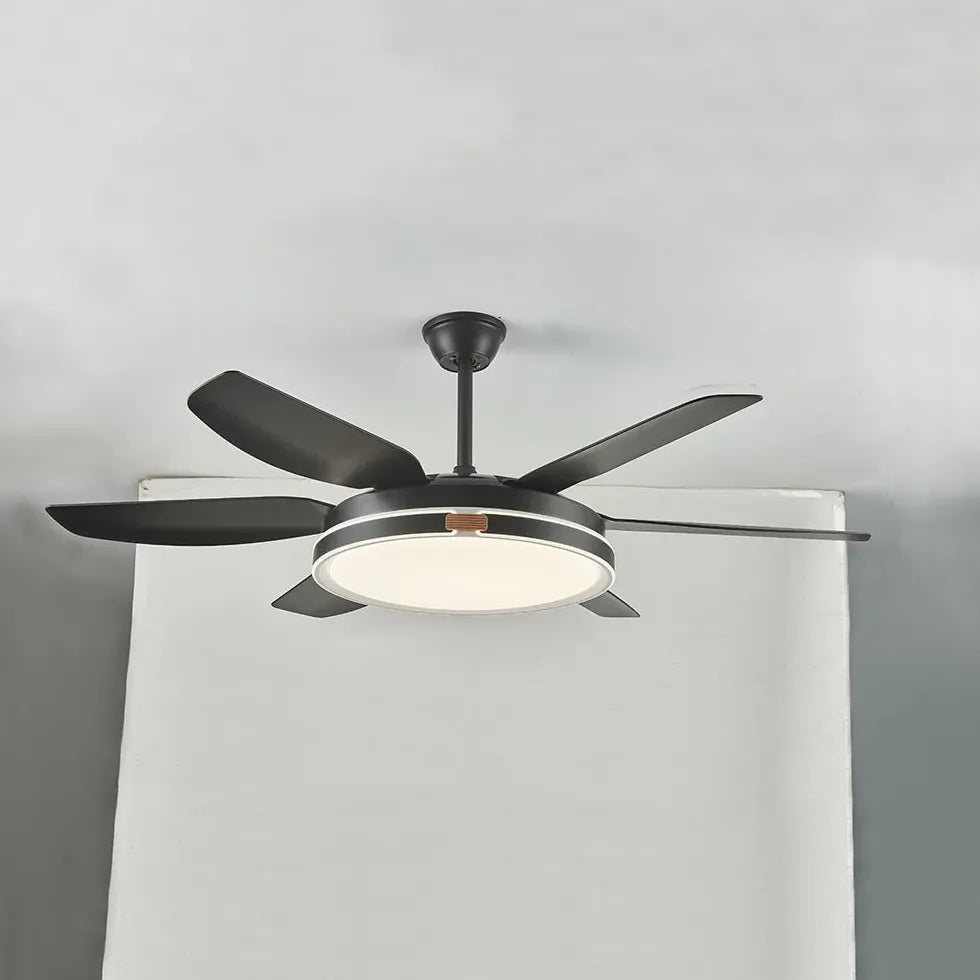 Ceiling Fan With Light For Study Room Haydn Metal Dimmable Ip20 Led