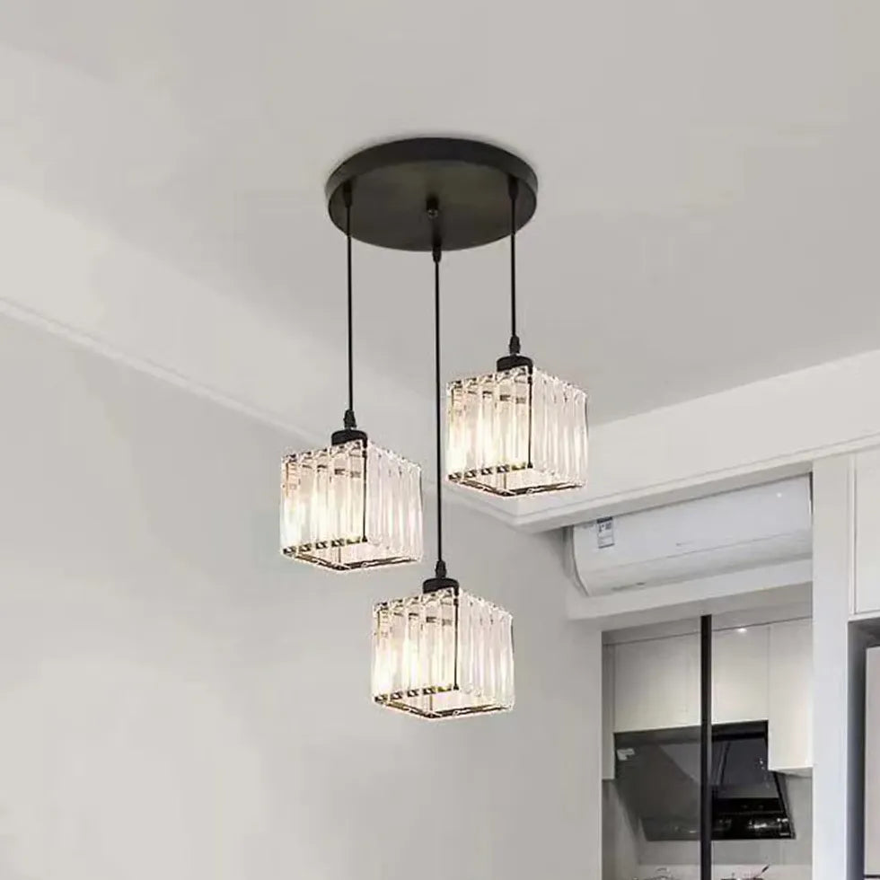 Black Chandelier For Bedroom Cylinder Herbert Metal & Glass Ip20 Plug