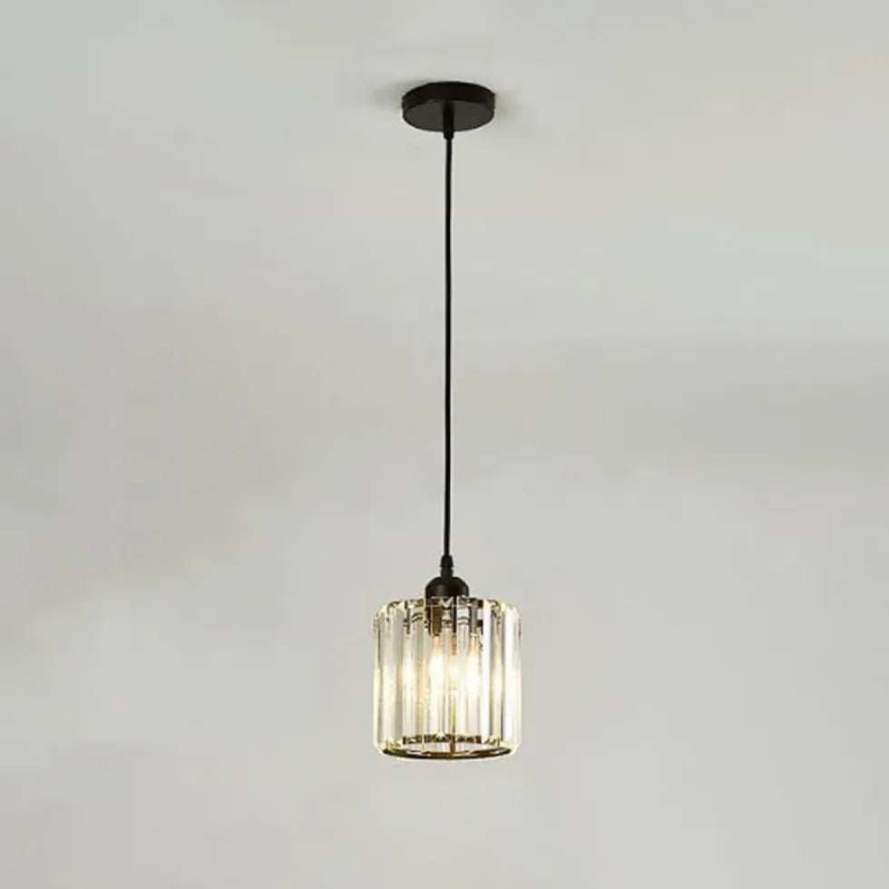 Black Chandelier For Bedroom Cylinder Herbert Metal & Glass Ip20 Plug