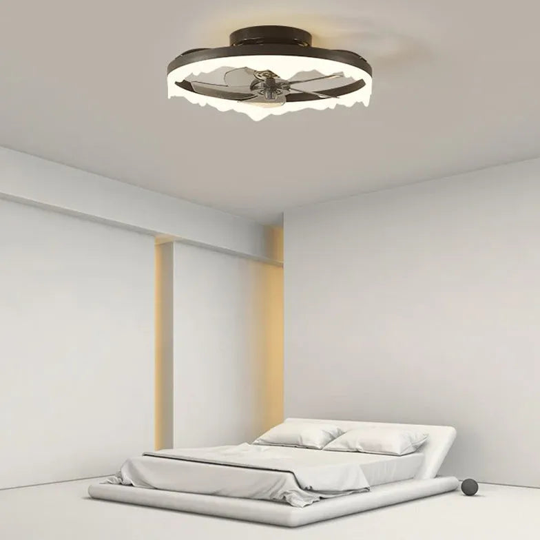 Black Ceiling Fan With Light For Bedroom Herbert Metal Ip20 Led Dimmable