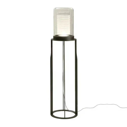 Black Floor Lamp For Study Room Cylinder Eryn Metal & Glass