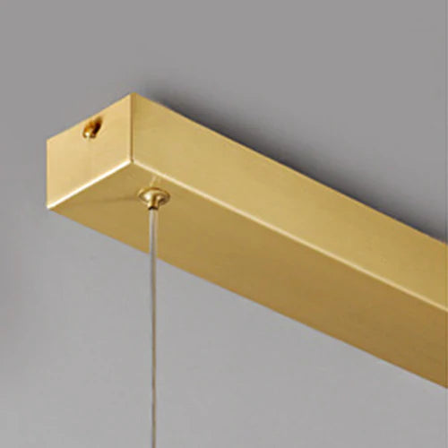 Gold Statement Pendant Light For Bedroom Rectangular Evette Metal & Glass Led