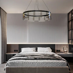 Black Statement Pendant Light For Bedroom Evette Metal & Glass