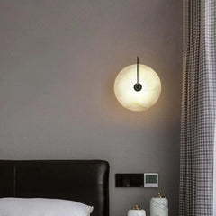 Black Flush Wall Light Round Modern