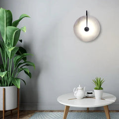 Black Flush Wall Light Round Modern