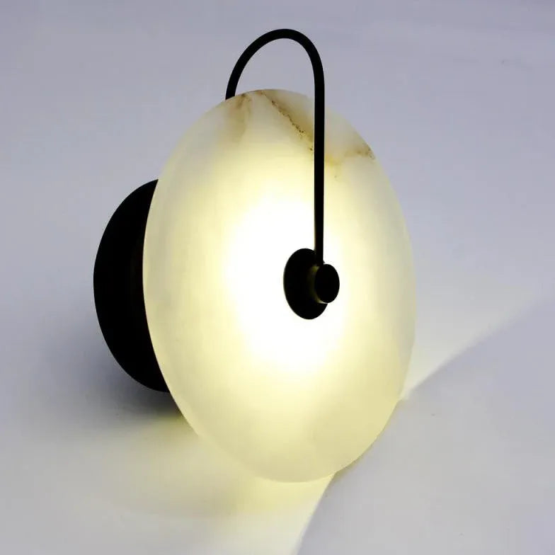 Black Flush Wall Light Round Modern