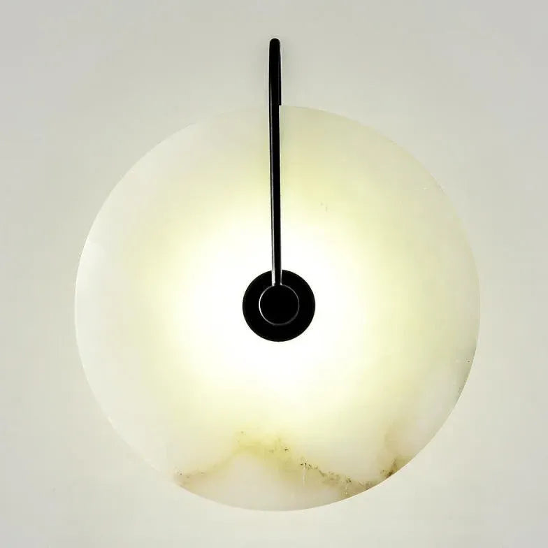 Black Flush Wall Light Round Modern