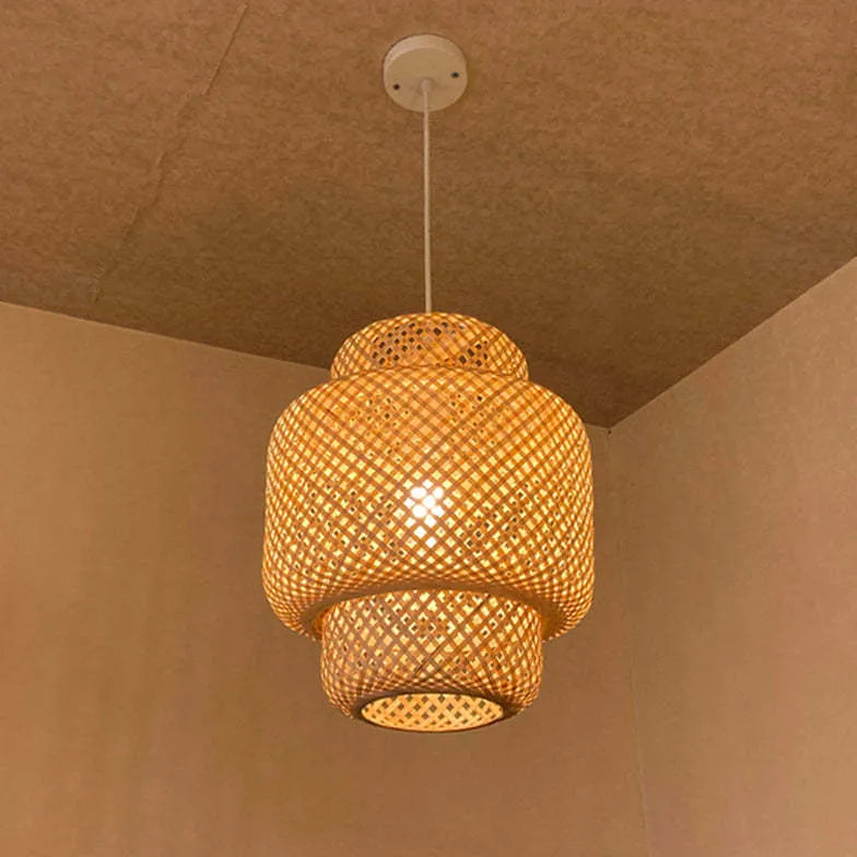 Pendant Lamp - Japanese Style Bamboo Rattan