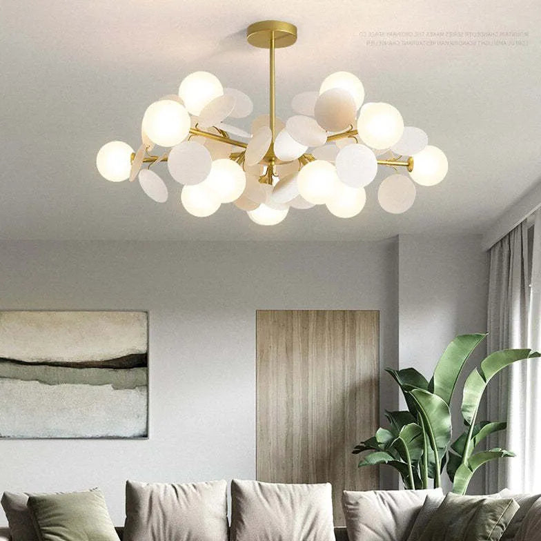 Modern Chandeliers For Bedroom Petal Metal Led Ip20 Warm White