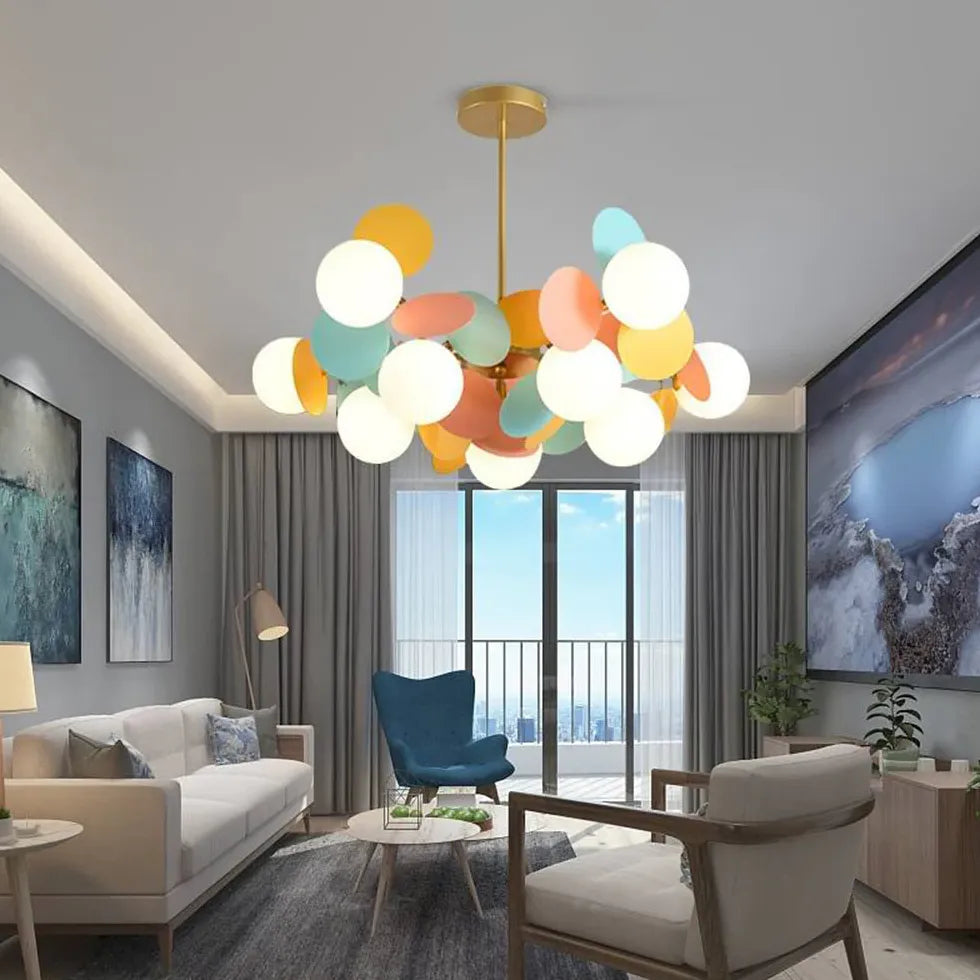 Modern Chandeliers For Bedroom Petal Metal Led Ip20 Warm White