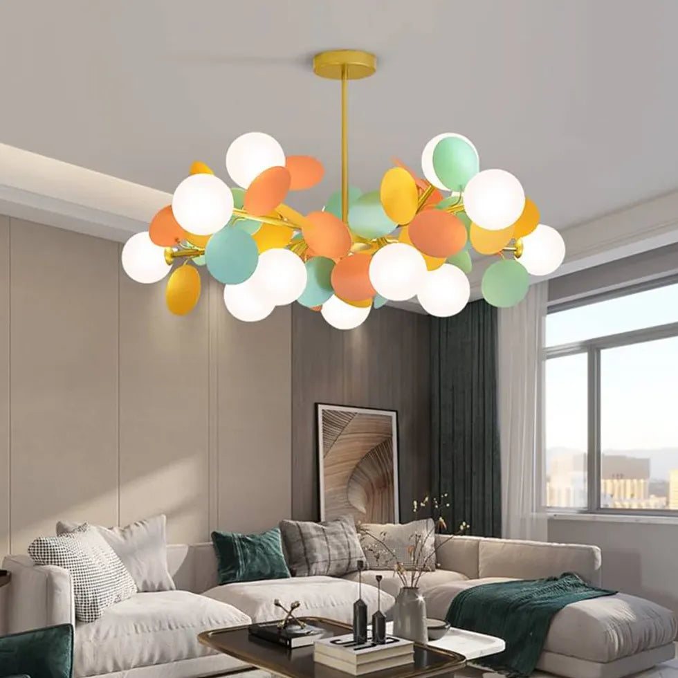 Modern Chandeliers For Bedroom Petal Metal Led Ip20 Warm White