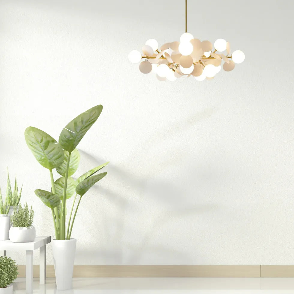 Modern Chandeliers For Bedroom Petal Metal Led Ip20 Warm White