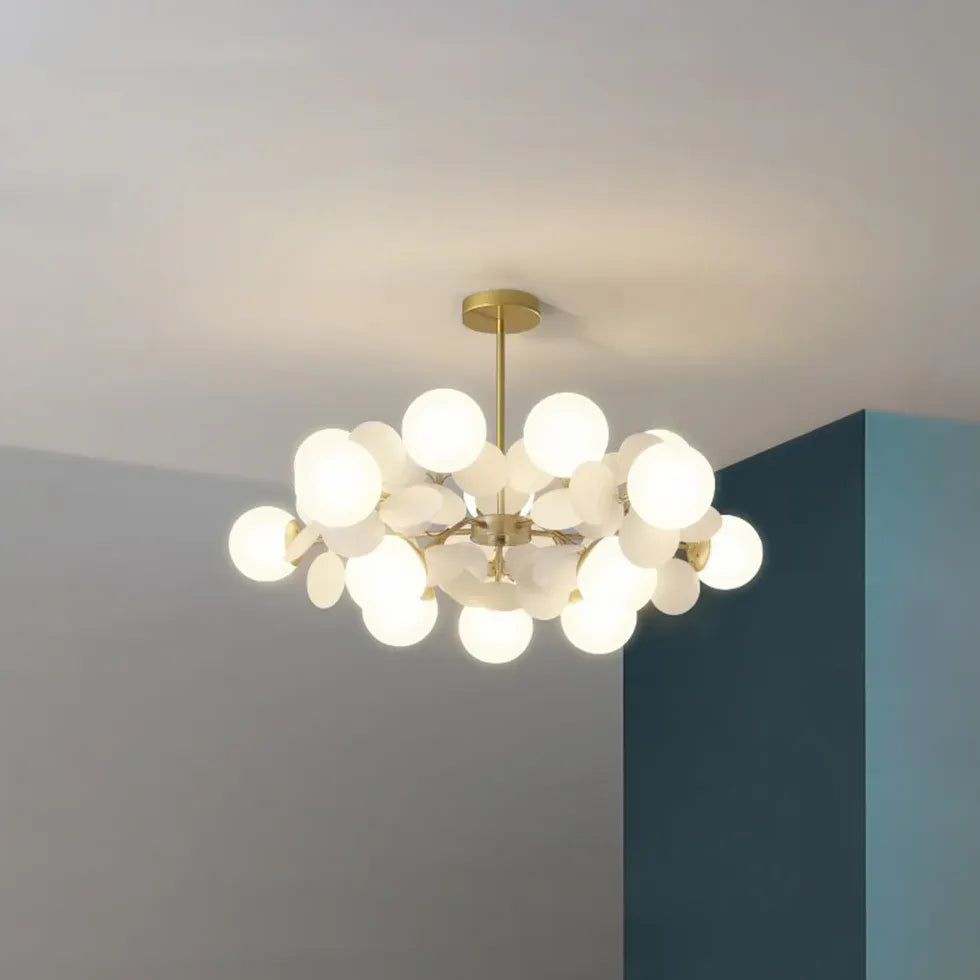 Modern Chandeliers For Bedroom Petal Metal Led Ip20 Warm White