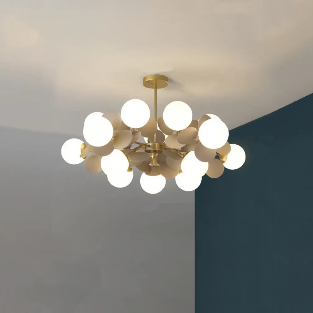 Modern Chandeliers For Bedroom Petal Metal Led Ip20 Warm White