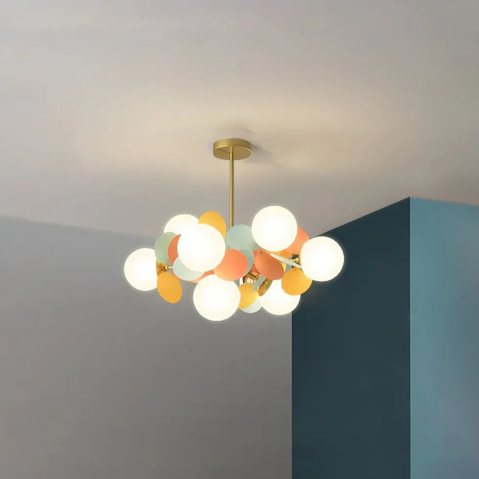 Modern Chandeliers For Bedroom Petal Metal Led Ip20 Warm White