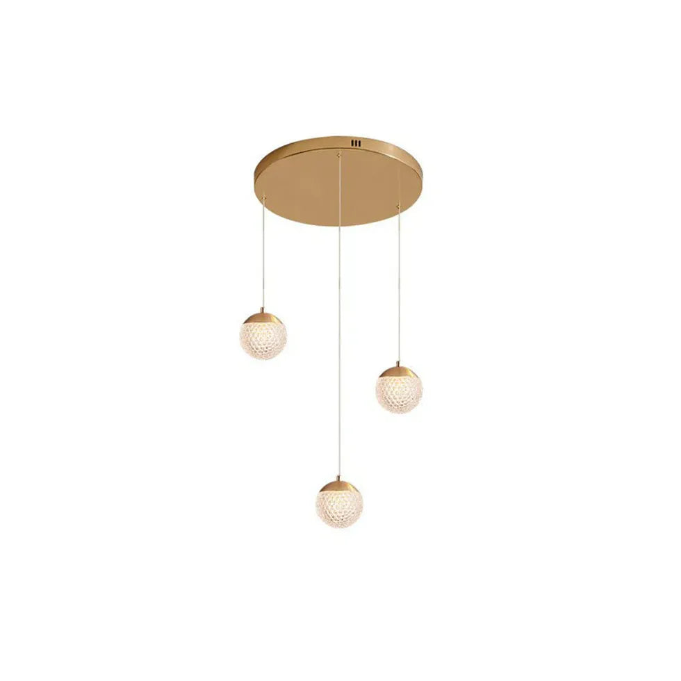 Gold Chandelier Jibril Metal & Acrylic 3 Luminous Colour Ip20 Led