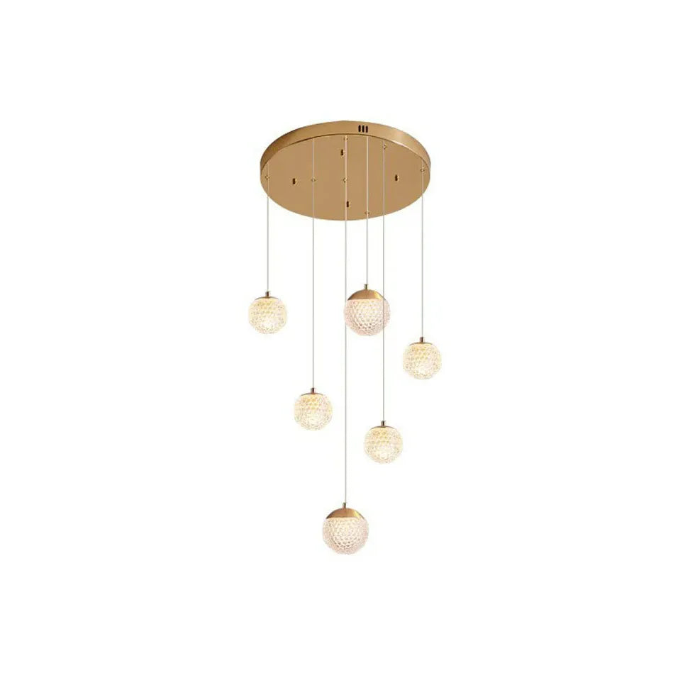 Gold Chandelier Jibril Metal & Acrylic 3 Luminous Colour Ip20 Led