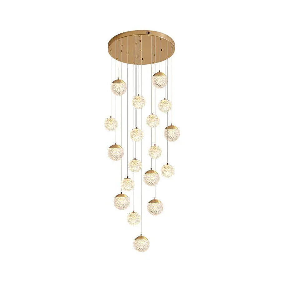 Gold Chandelier Jibril Metal & Acrylic 3 Luminous Colour Ip20 Led