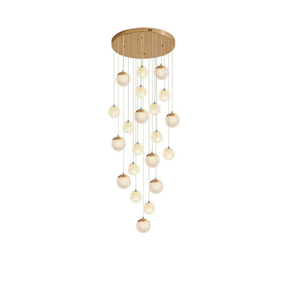 Gold Chandelier Jibril Metal & Acrylic 3 Luminous Colour Ip20 Led