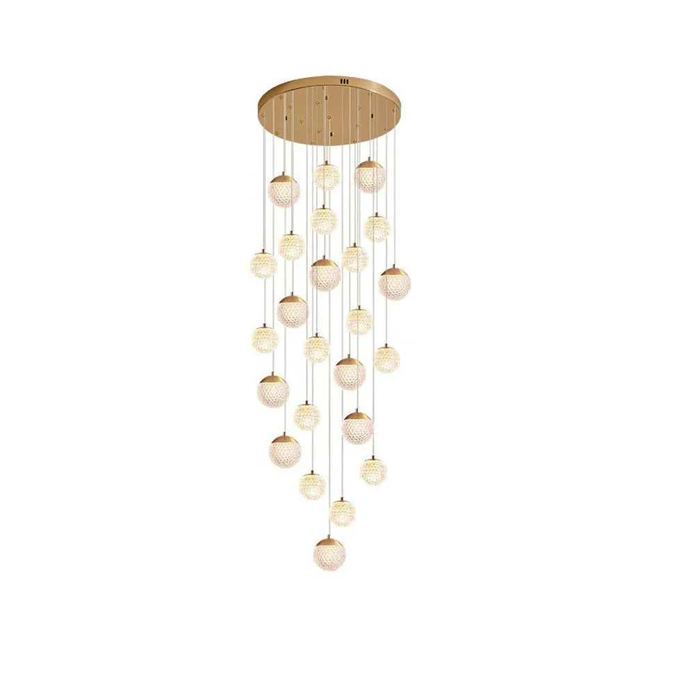 Gold Chandelier Jibril Metal & Acrylic 3 Luminous Colour Ip20 Led