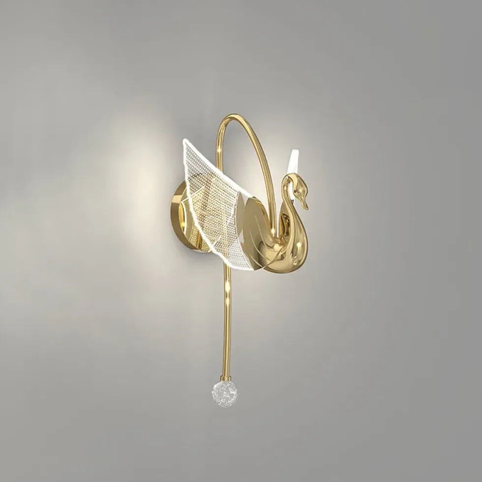 Gold Single Arm Wall Light For Study Room Kady Acrylic Ip20