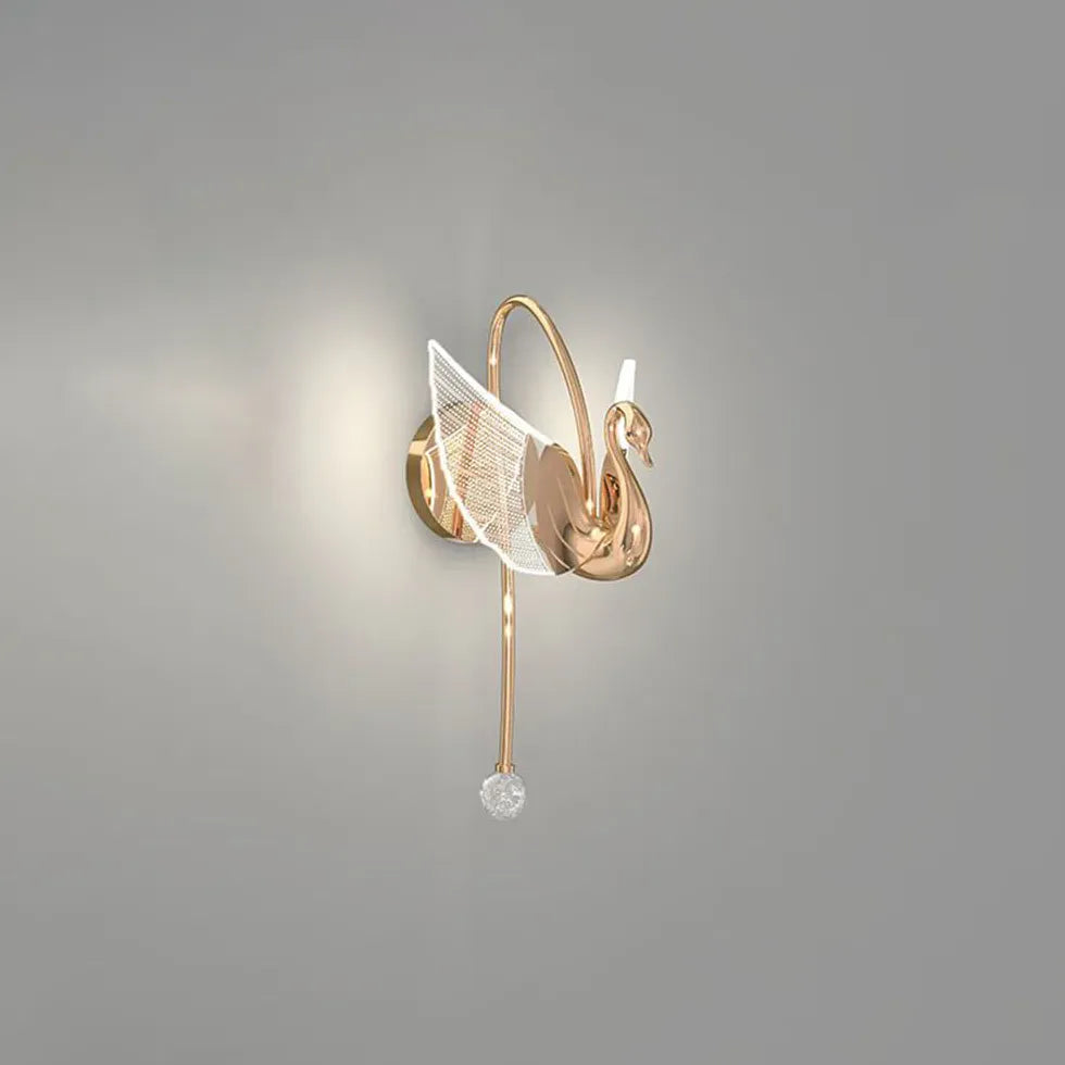 Gold Single Arm Wall Light For Study Room Kady Acrylic Ip20