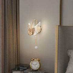 Gold Single Arm Wall Light For Study Room Kady Acrylic Ip20