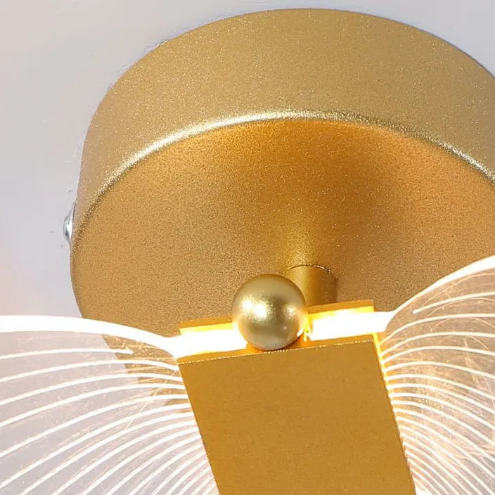 Gold Flush Wall Light For Bathroom Kady Metal Ip44