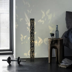 Black Floor Lamp For Study Room Cylinder Kady Metal Ip20