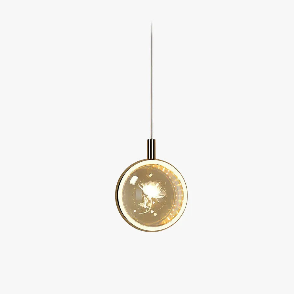 Gold Bedside Pendant Light For Bedroom Kady Metal & Crystal Led Warm White