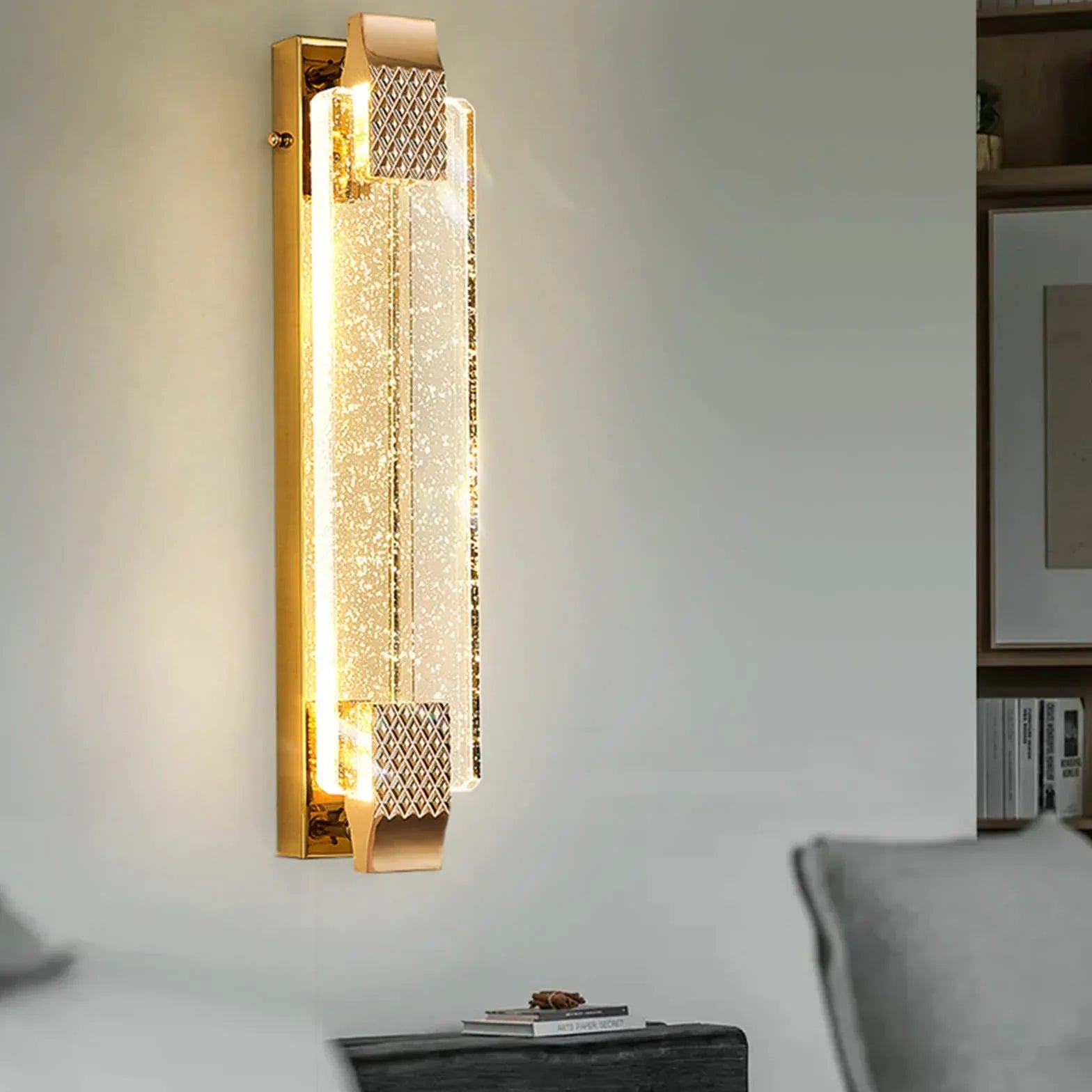 Flush Wall Light For Living Room Kajetan Metal & Glass Ip20