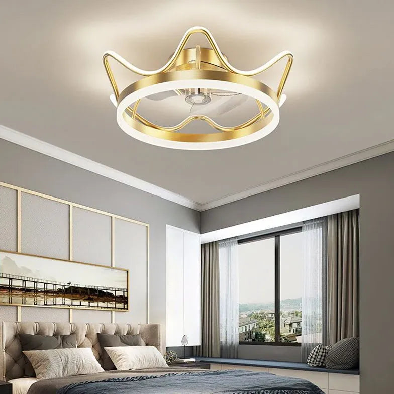 Ceiling Fan With Light For Bedroom Kirsten Metal & Acrylic Ip20 Dimmable Led