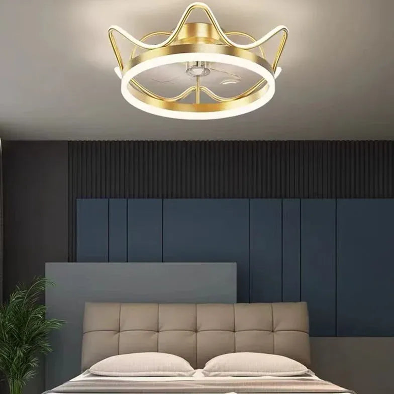 Ceiling Fan With Light For Bedroom Kirsten Metal & Acrylic Ip20 Dimmable Led