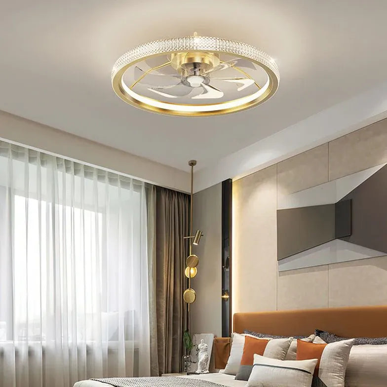 Ceiling Fan With Light For Bedroom Kirsten Metal & Acrylic Ip20 Dimmable Led