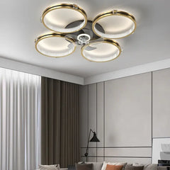 Ceiling Fan With Light For Bedroom Kirsten Metal & Acrylic Led