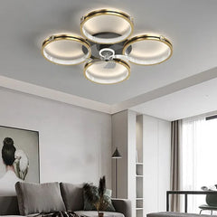 Ceiling Fan With Light For Bedroom Kirsten Metal & Acrylic Led