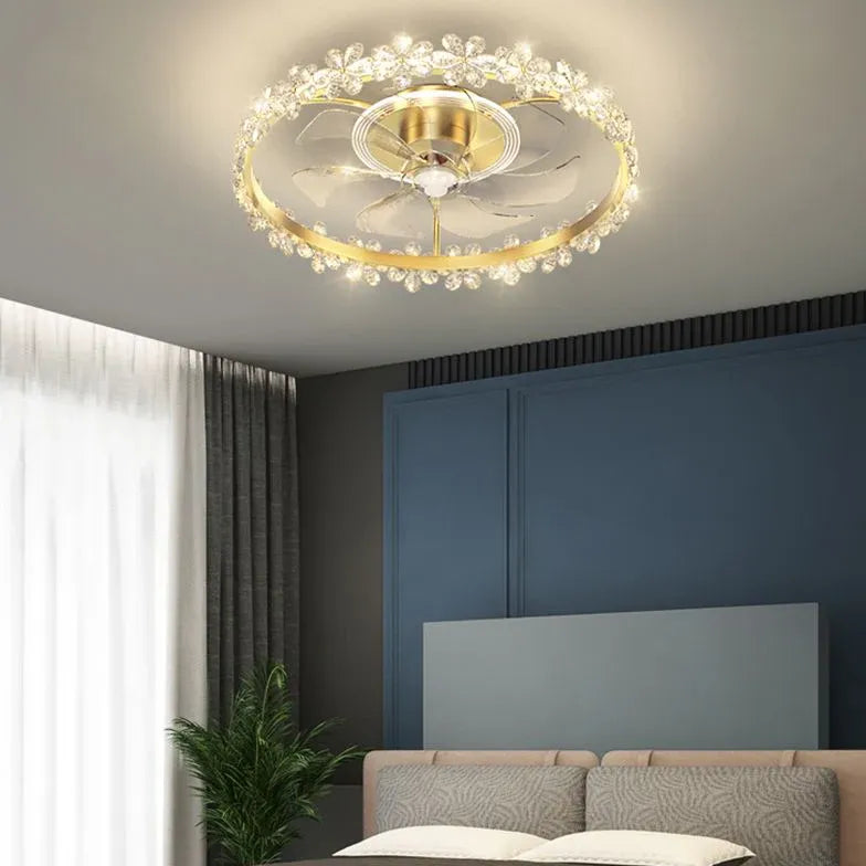 Ceiling Fan With Light For Bedroom Kirsten Metal & Acrylic Ip20 Dimmable