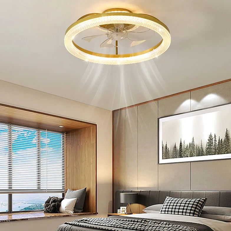 Ceiling Fan With Light For Bedroom Kirsten Metal & Acrylic Ip20 Dimmable