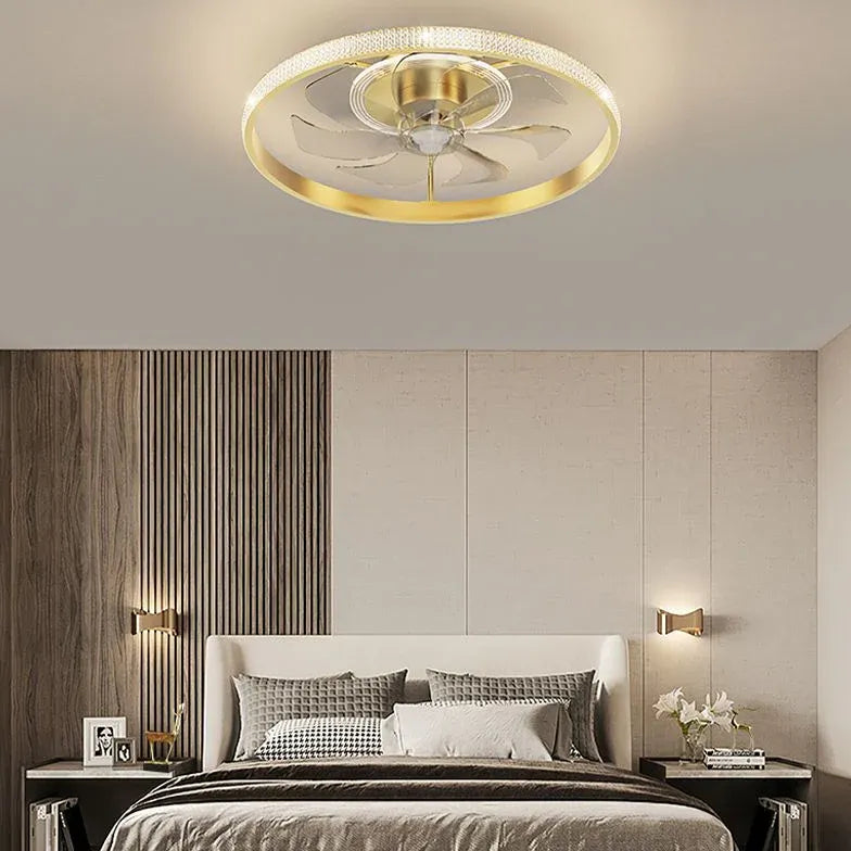 Ceiling Fan With Light For Bedroom Kirsten Metal & Acrylic Ip20 Dimmable