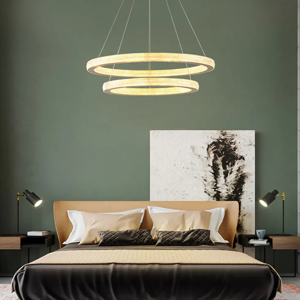 Gold Chandelier For Bedroom Kirsten Metal & Acrylic Ip20 Led