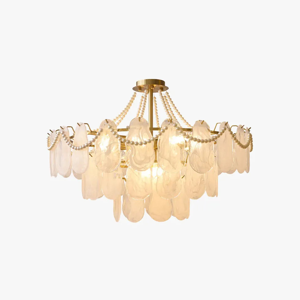 White Traditional Chandeliers For Bedroom Kirsten Metal & Glass Ip20 Led