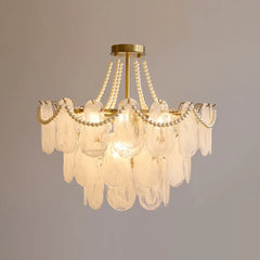 White Traditional Chandeliers For Bedroom Kirsten Metal & Glass Ip20 Led